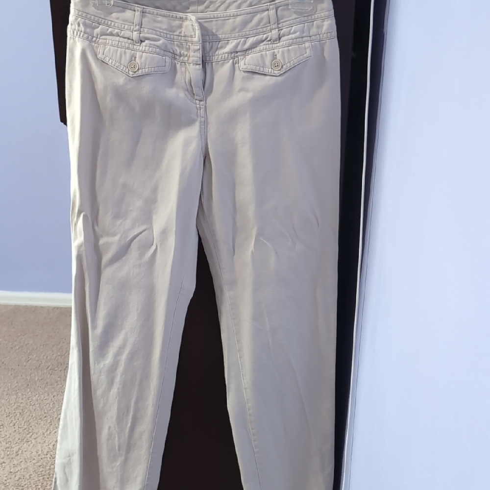 Ann Taylor Cream Straight Leg Pants